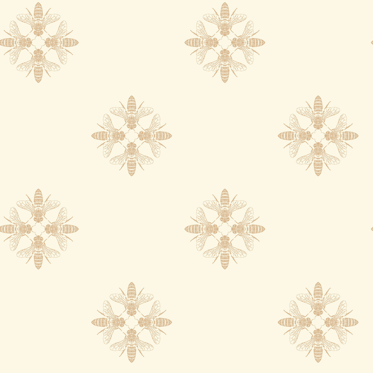 York ON1641 Honey Bee Gold & Cream Wallpaper