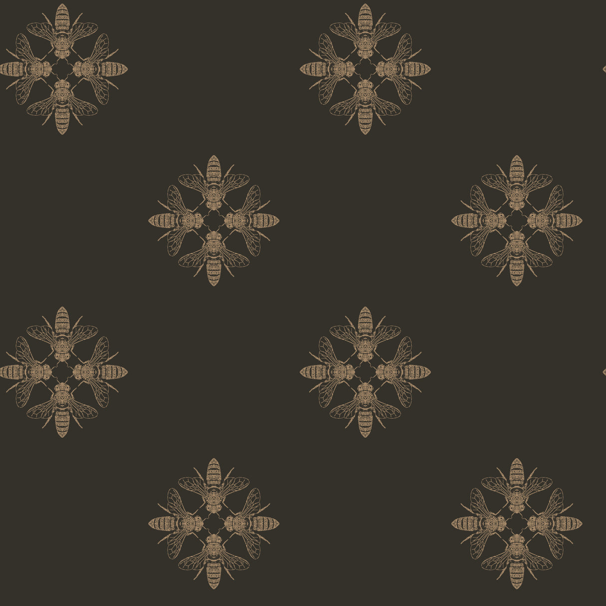 York ON1642 Honey Bee Gold & Black Wallpaper
