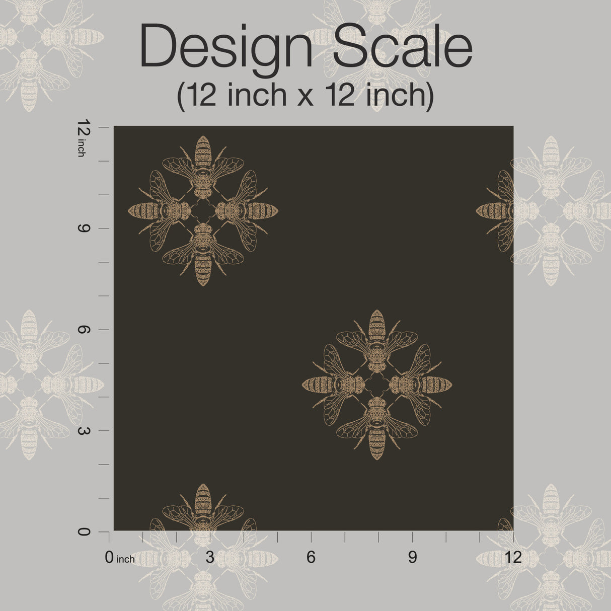 York ON1642 Honey Bee Gold & Black Wallpaper