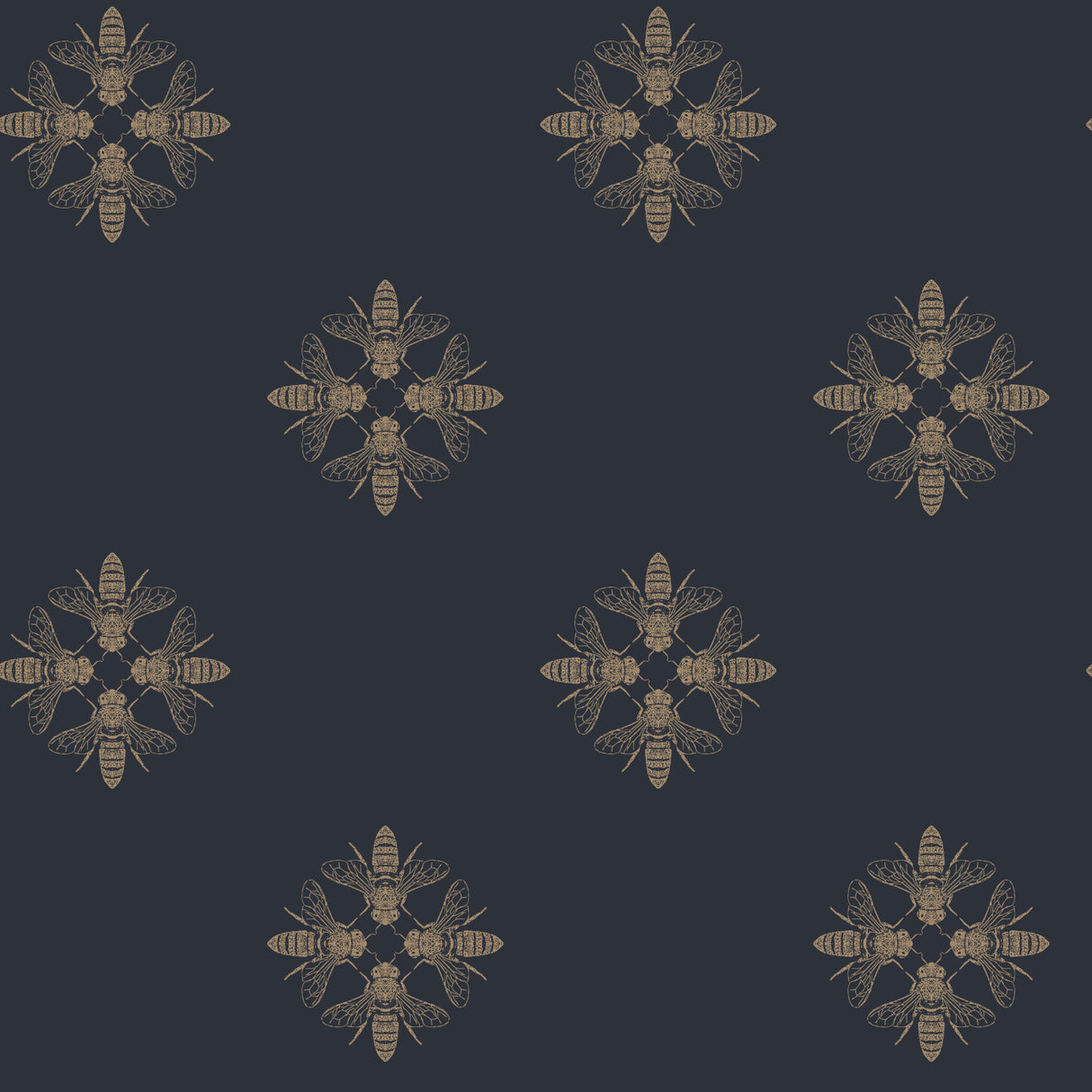 York ON1644 Honey Bee Gold & Navy Wallpaper