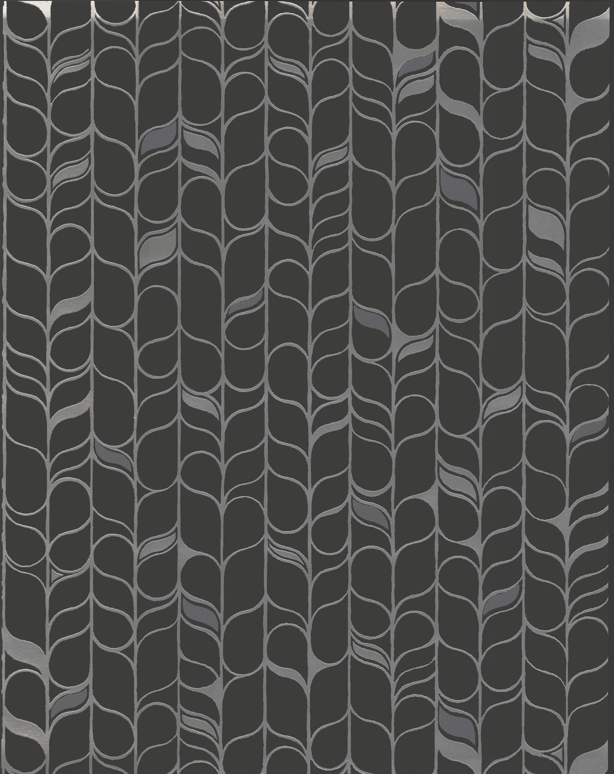 York OS4205 Perfect Petals Black & Silver Wallpaper