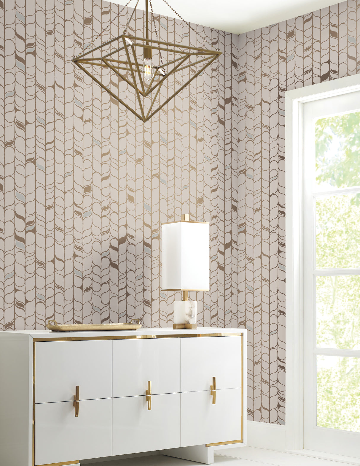 York OS4206 Perfect Petals Beige & Gold Wallpaper