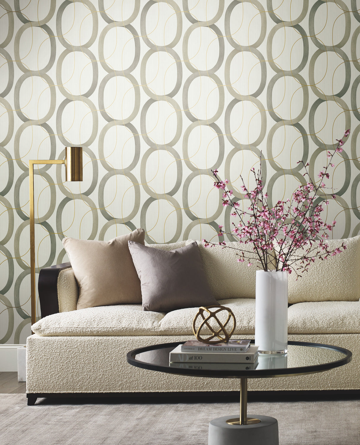 York OS4211 Interlock Taupe Wallpaper