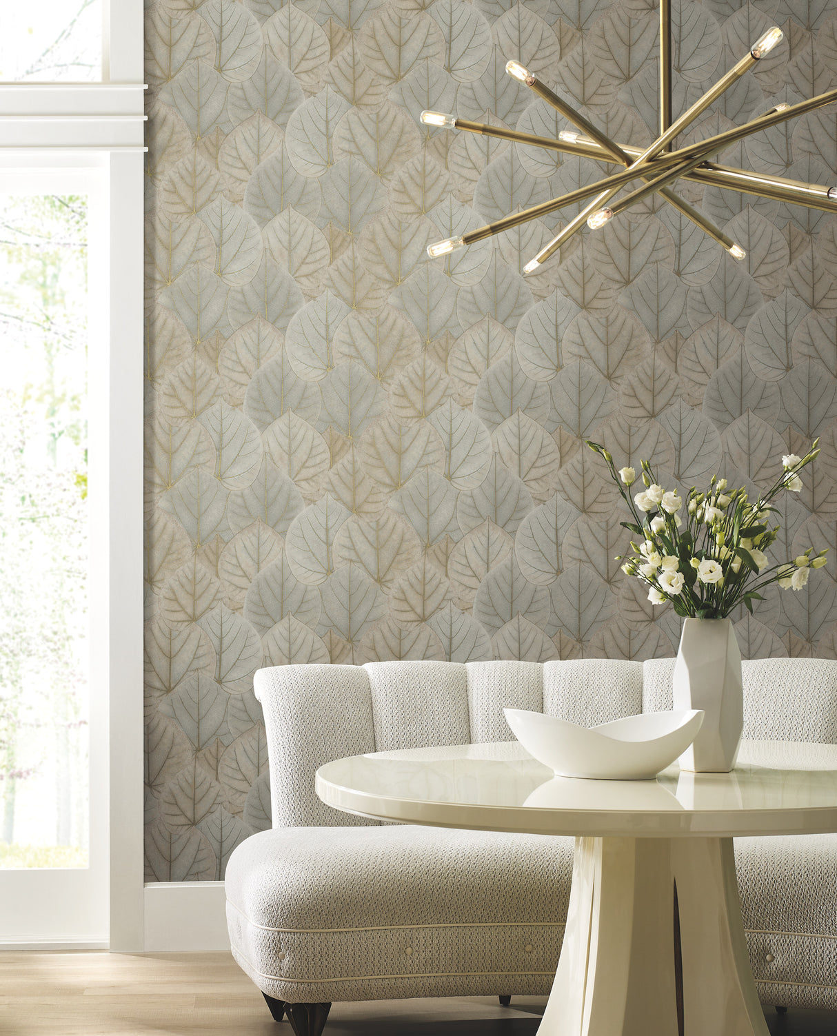 York OS4243 Leaf Concerto Taupe Wallpaper
