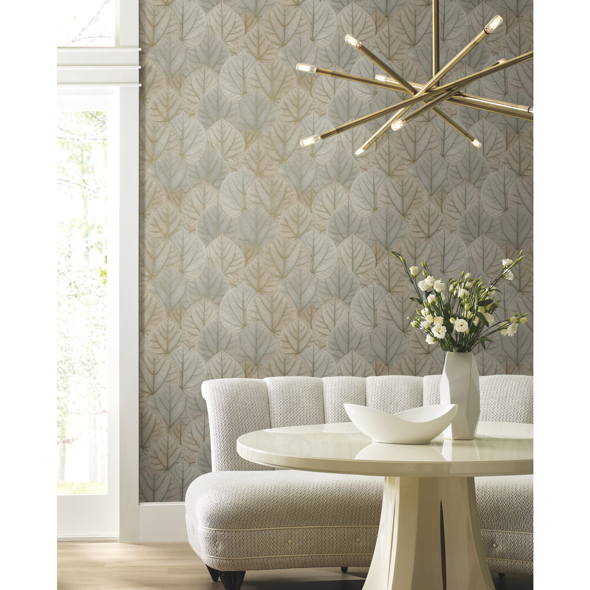 York OS4243 Leaf Concerto Taupe Wallpaper