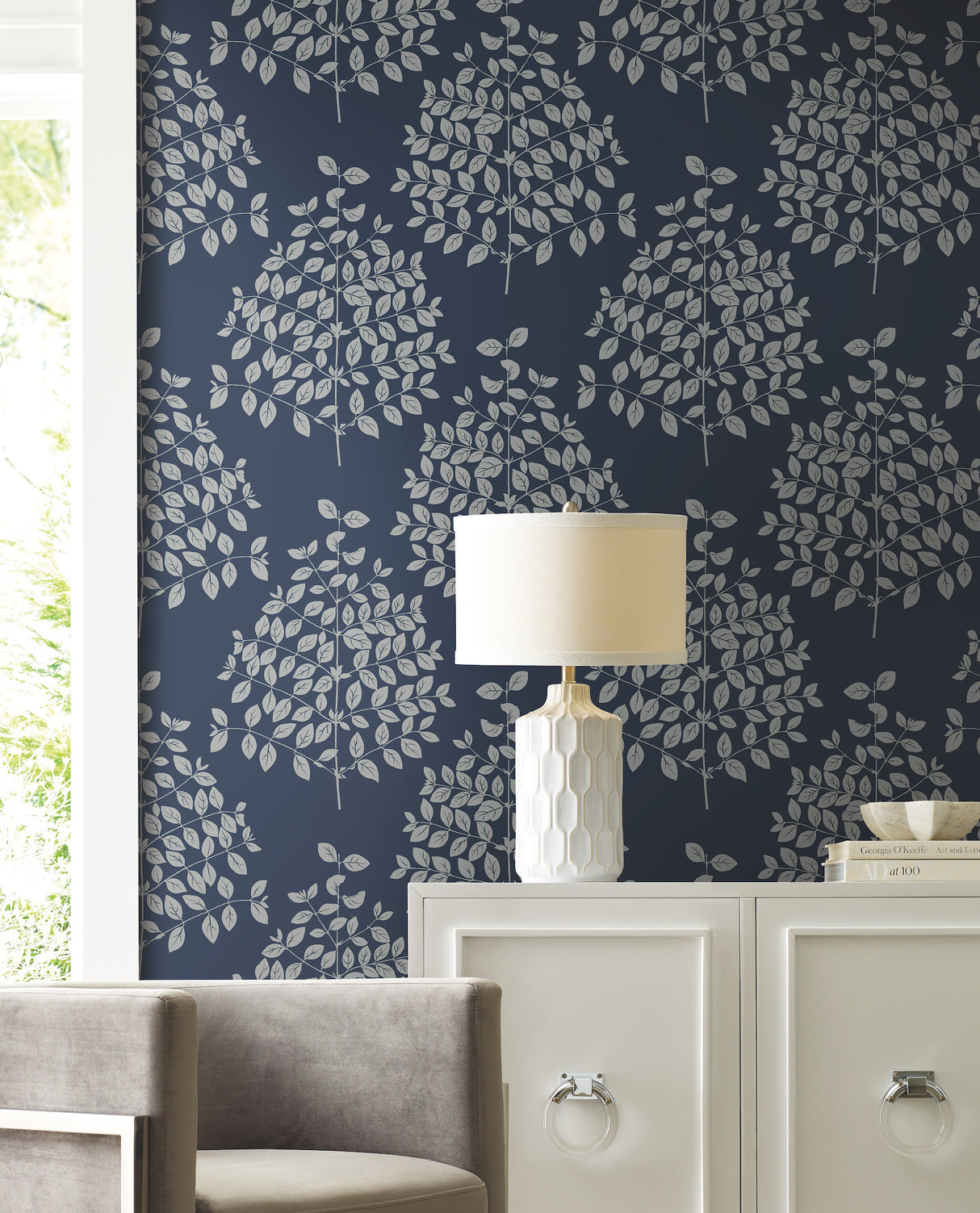 York OS4257 Tender Navy & Silver Wallpaper