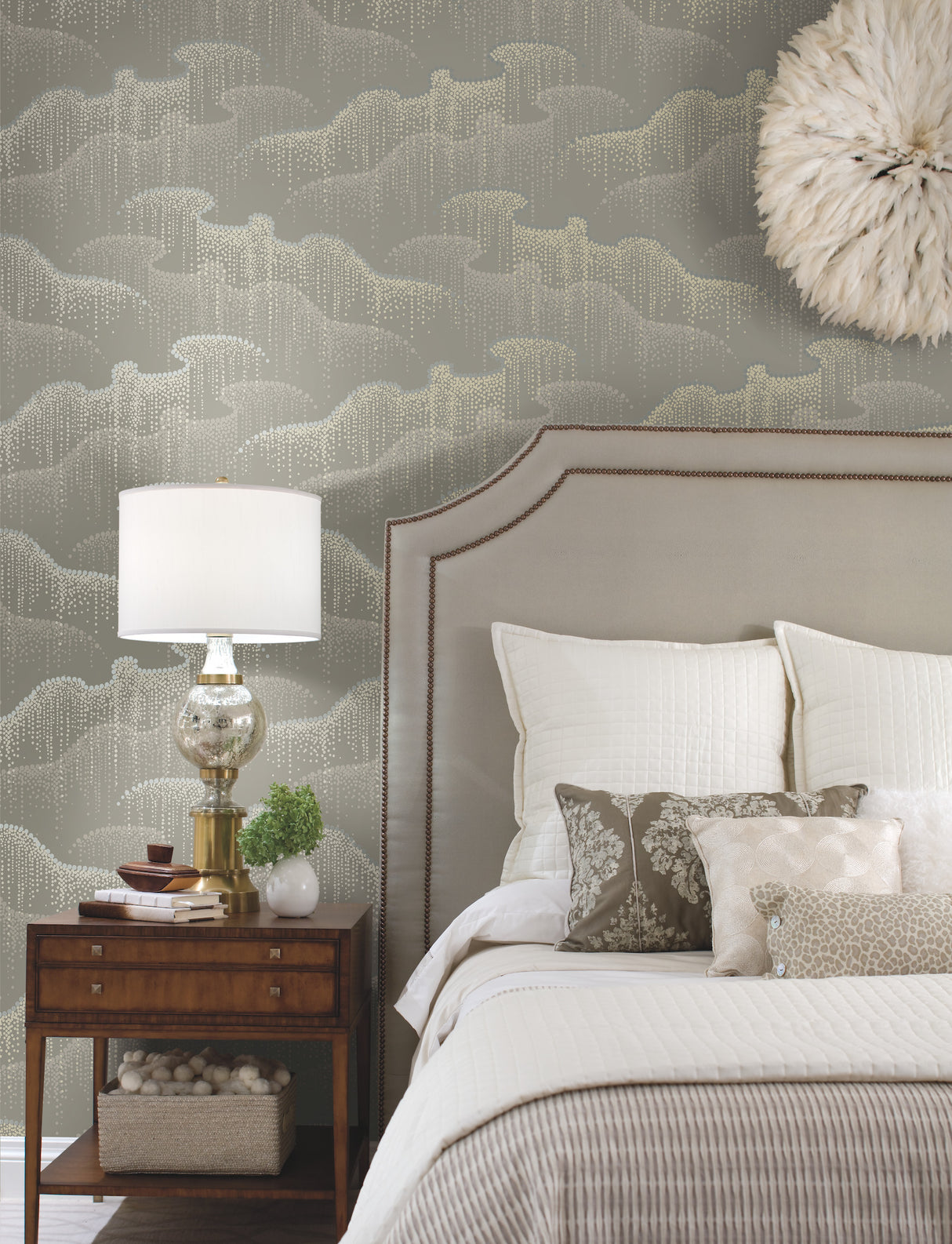 York OS4262 Moonlight Pearls Taupe Wallpaper