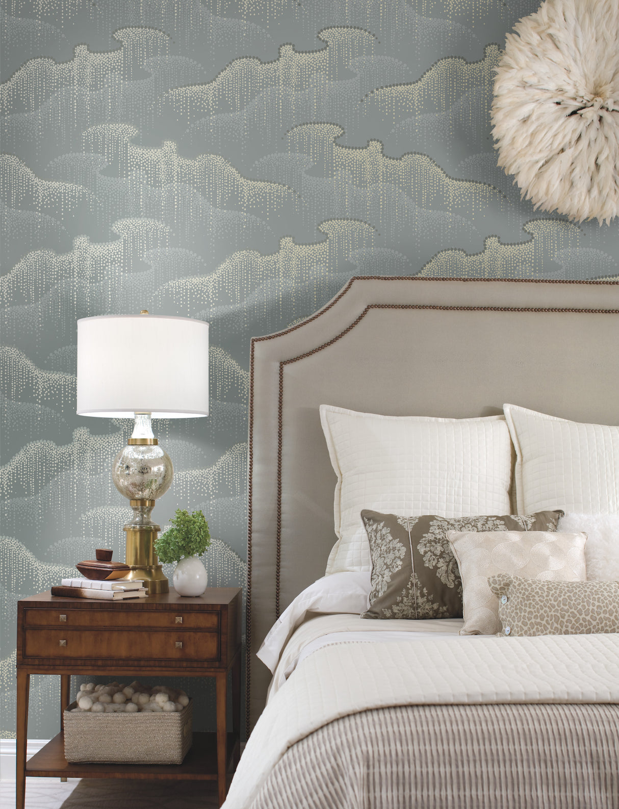 York OS4263 Moonlight Pearls Grey Wallpaper