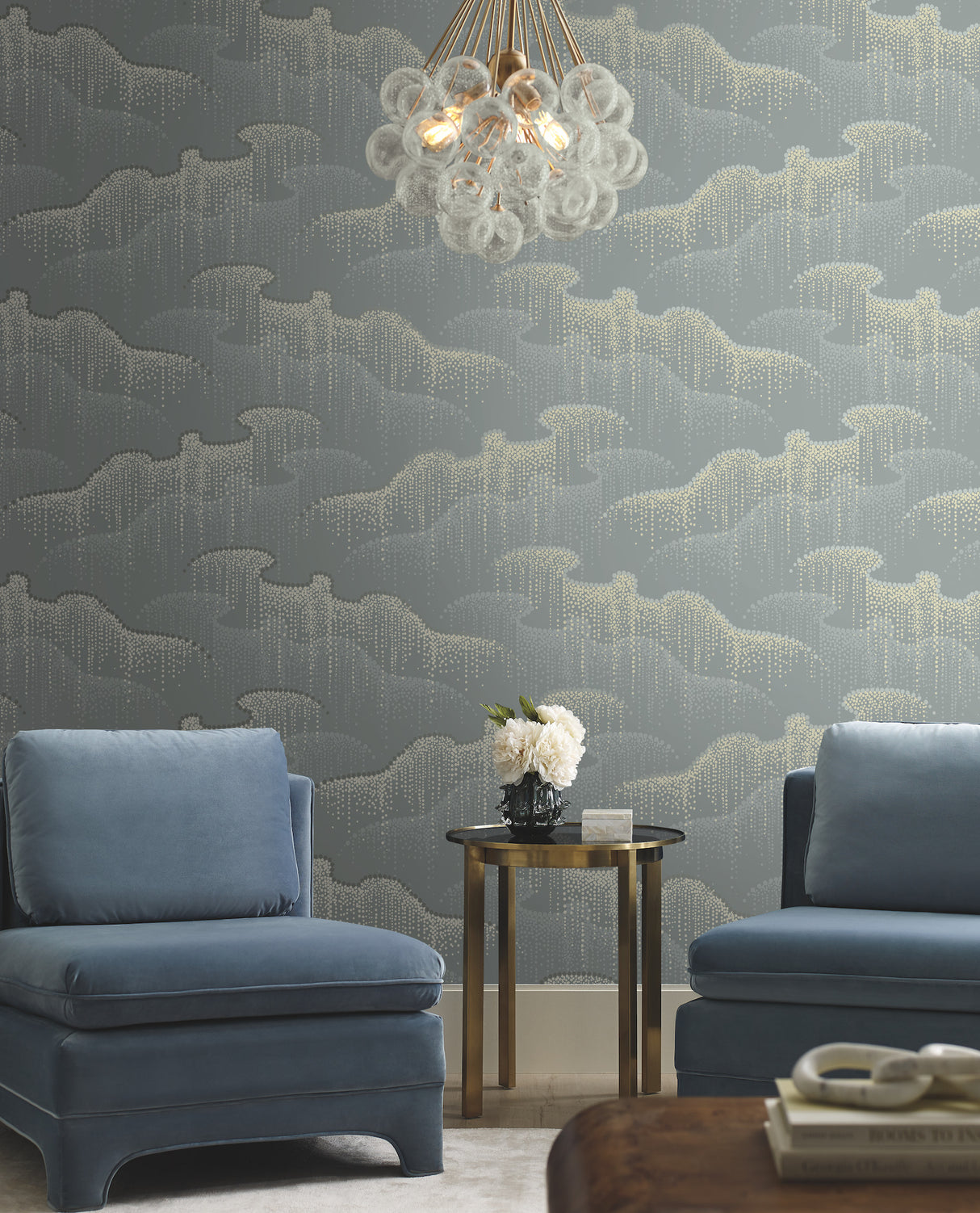 York OS4263 Moonlight Pearls Grey Wallpaper