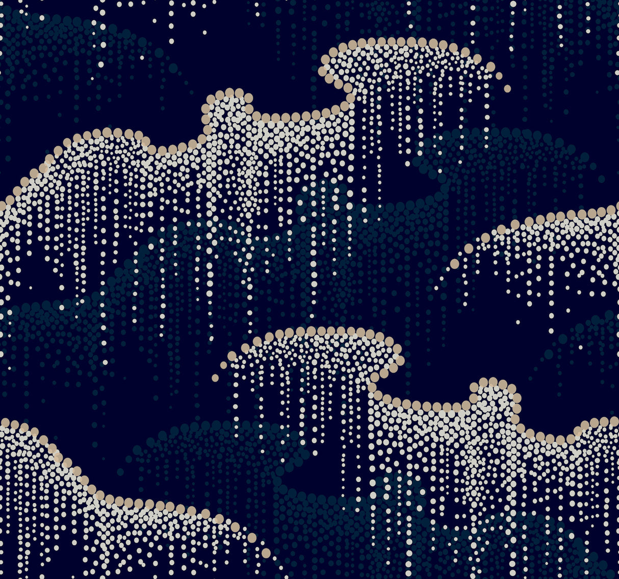 York OS4264 Moonlight Pearls Navy Wallpaper