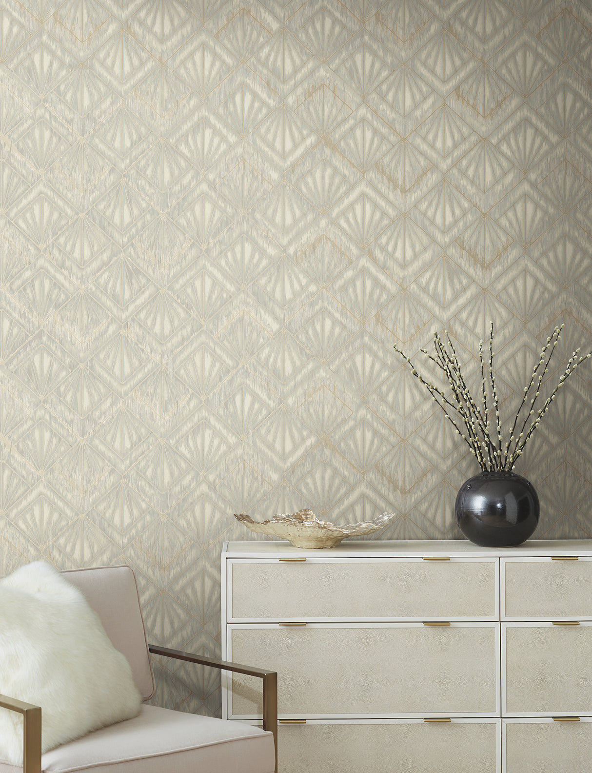 York OS4271 Modern Shell Grey & Beige Wallpaper
