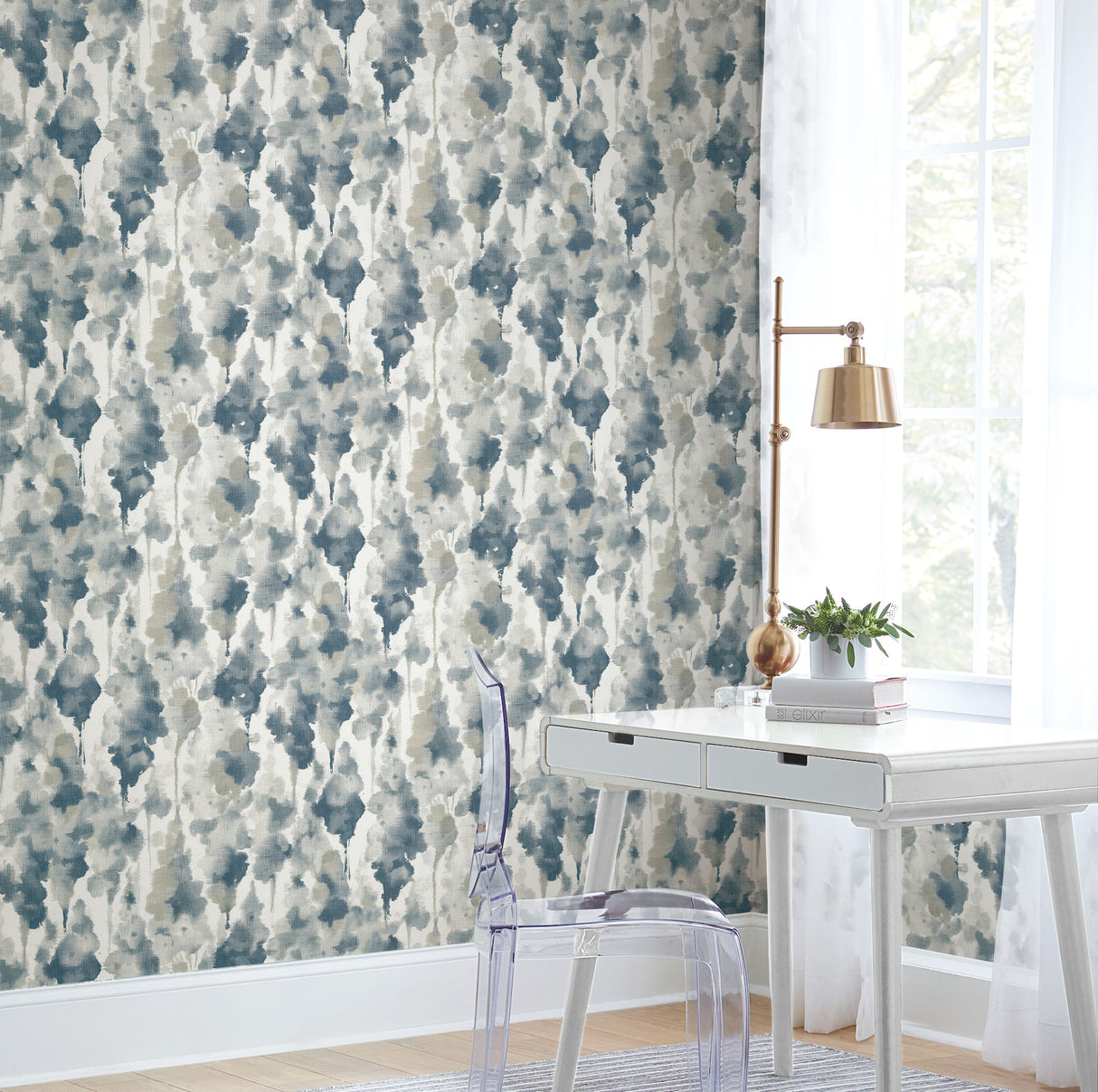 York OS4291 Mirage Navy Wallpaper