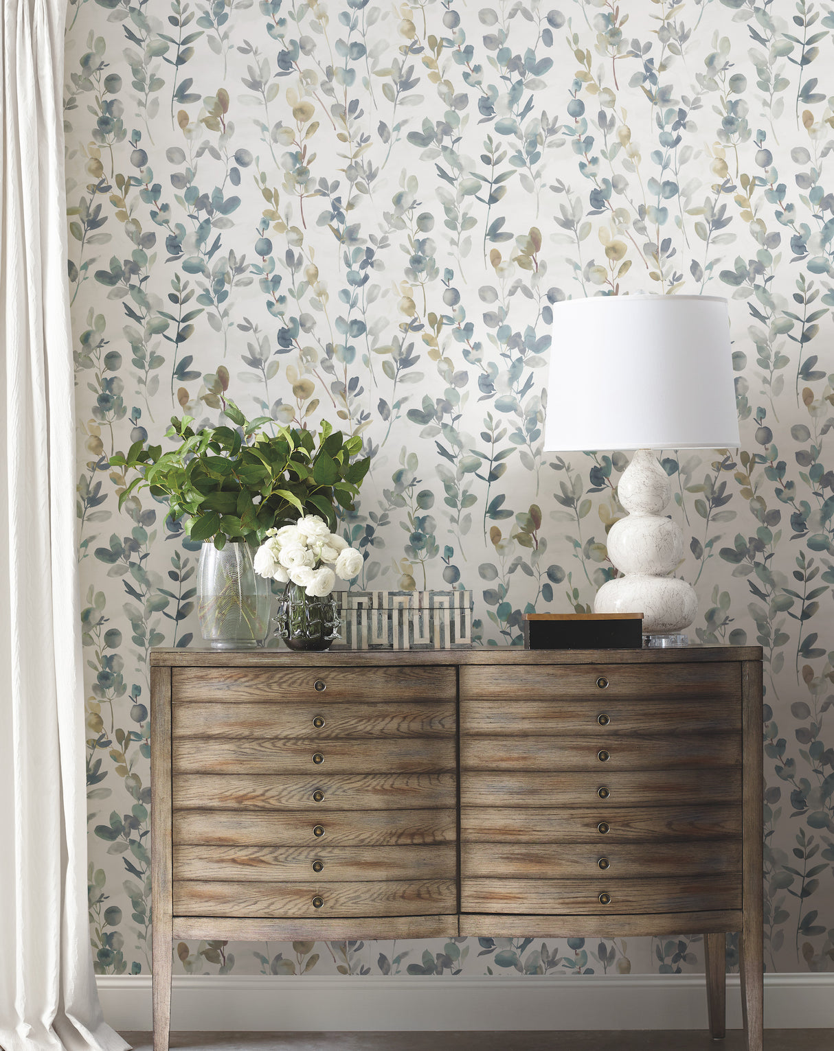 York OS4313 Joyful Eucalyptus Turquoise Wallpaper