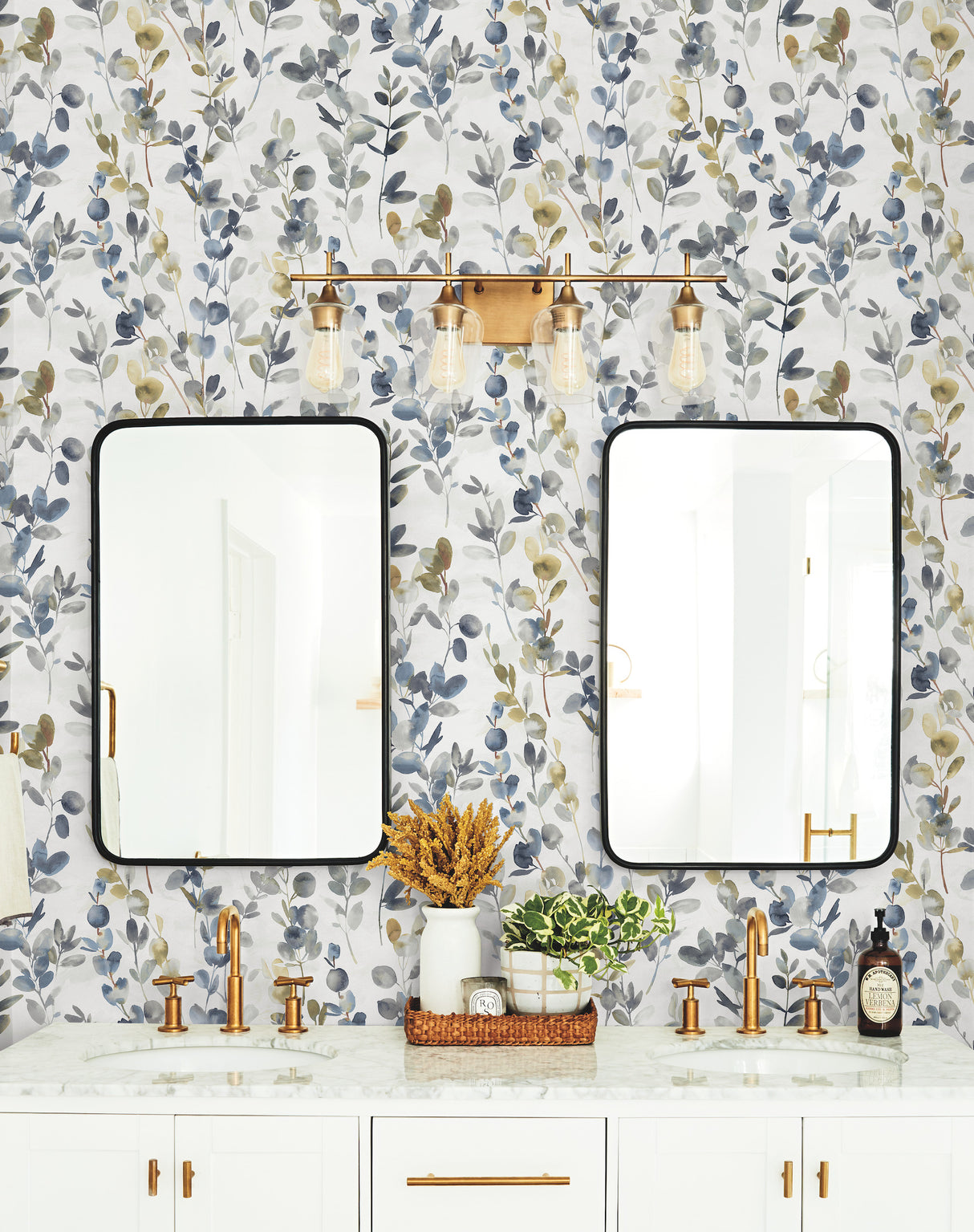 York OS4314 Joyful Eucalyptus Navy Wallpaper