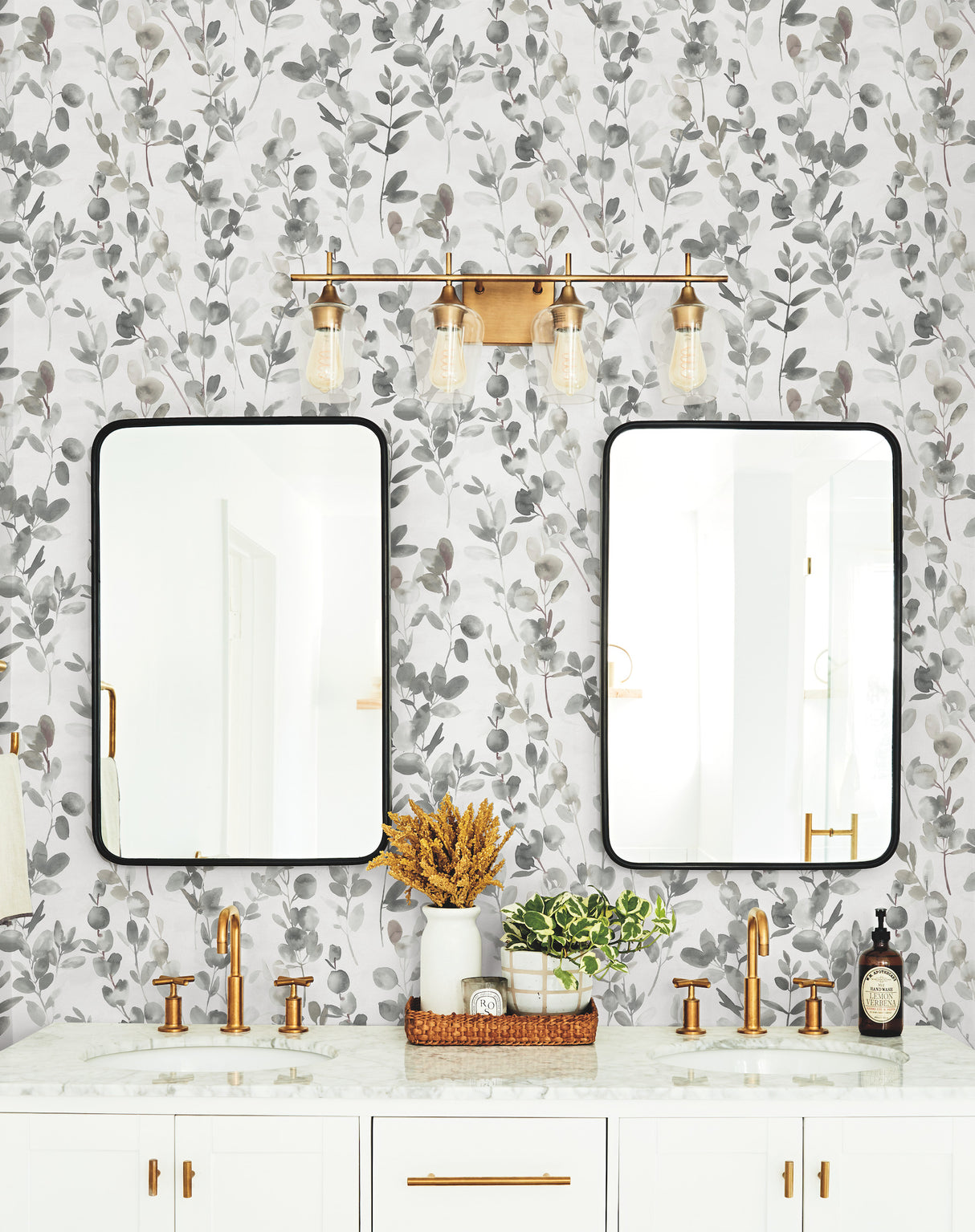 York OS4315 Joyful Eucalyptus Grey & Taupe Wallpaper