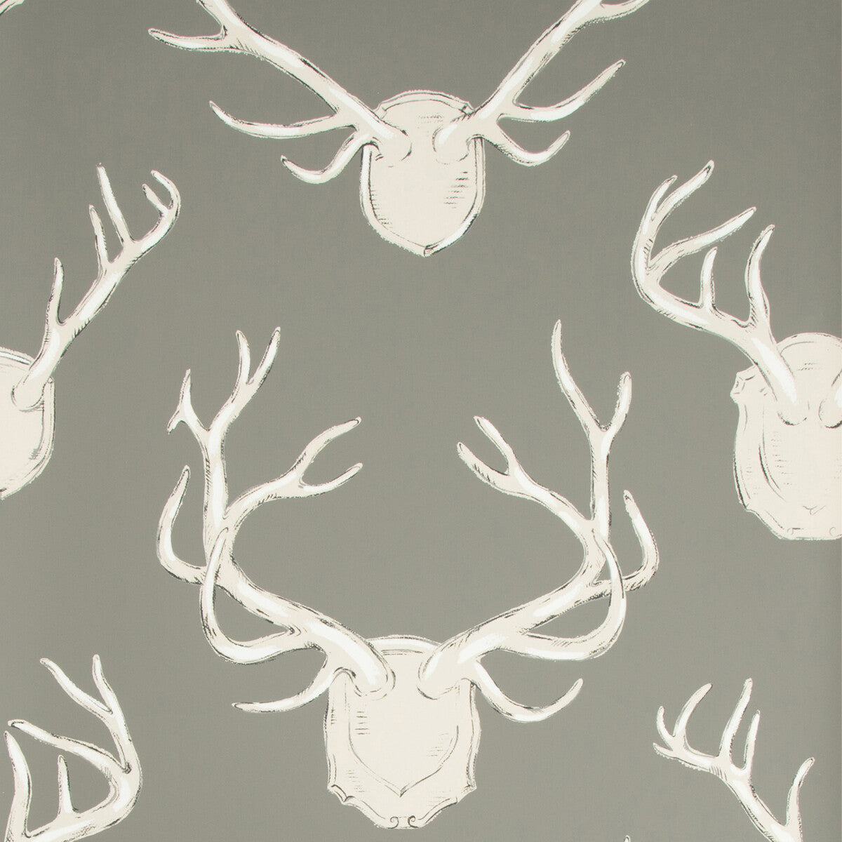 LEE JOFA P2017102.11.0 ANTLERS PAPER GREY Wallpaper - Eade's Wallpaper