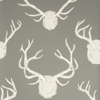 LEE JOFA P2017102.11.0 ANTLERS PAPER GREY Wallpaper - Eade's Wallpaper