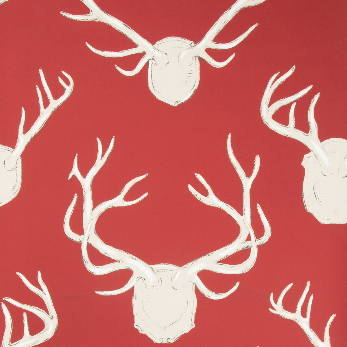 LEE JOFA P2017102.19.0 ANTLERS PAPER RED Wallpaper - Eade's Wallpaper