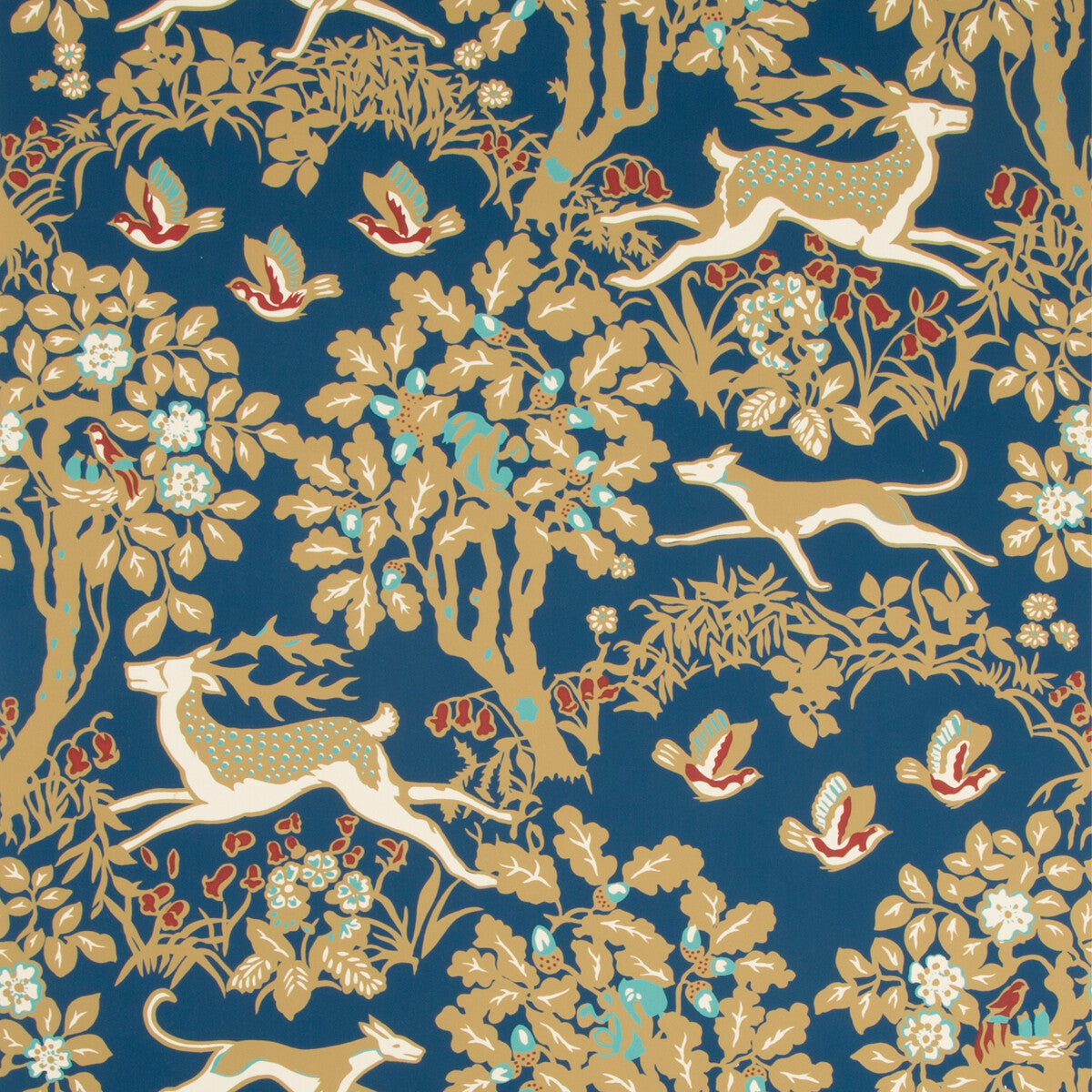 LEE JOFA P2017104.50.0 MILLE FLEUR WP NAVY Wallpaper - Eade's Wallpaper