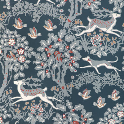 LEE JOFA P2017104.519.0 MILLE FLEUR WP DENIM Wallpaper - Eade's Wallpaper