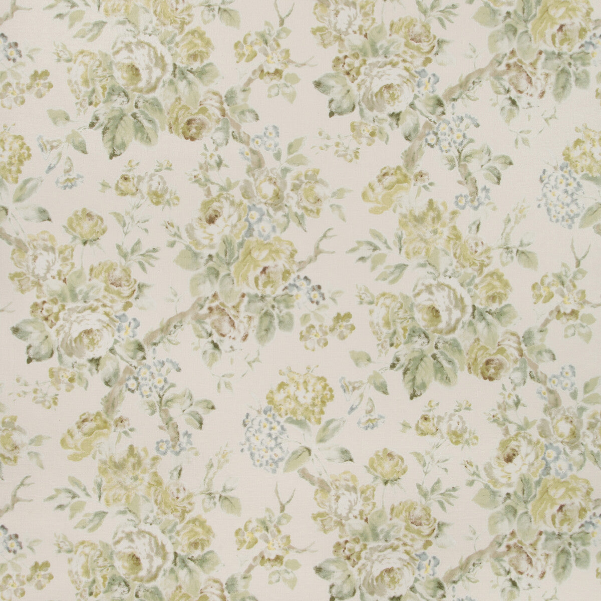 LEE JOFA P2018106.33.0 GARDEN ROSES WP LIME/LEAF Wallpaper - Eade's Wallpaper