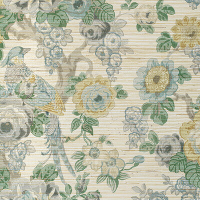 LEE JOFA P2020100.1311.0 AVONDALE PAPER SLATE/AQUA Wallpaper - Eade's Wallpaper