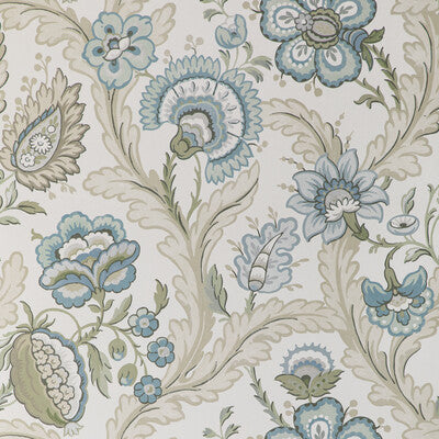 LEE JOFA P2020101.1323.0 WIMBERLY PAPER AQUA/SAGE Wallpaper - Eade's Wallpaper