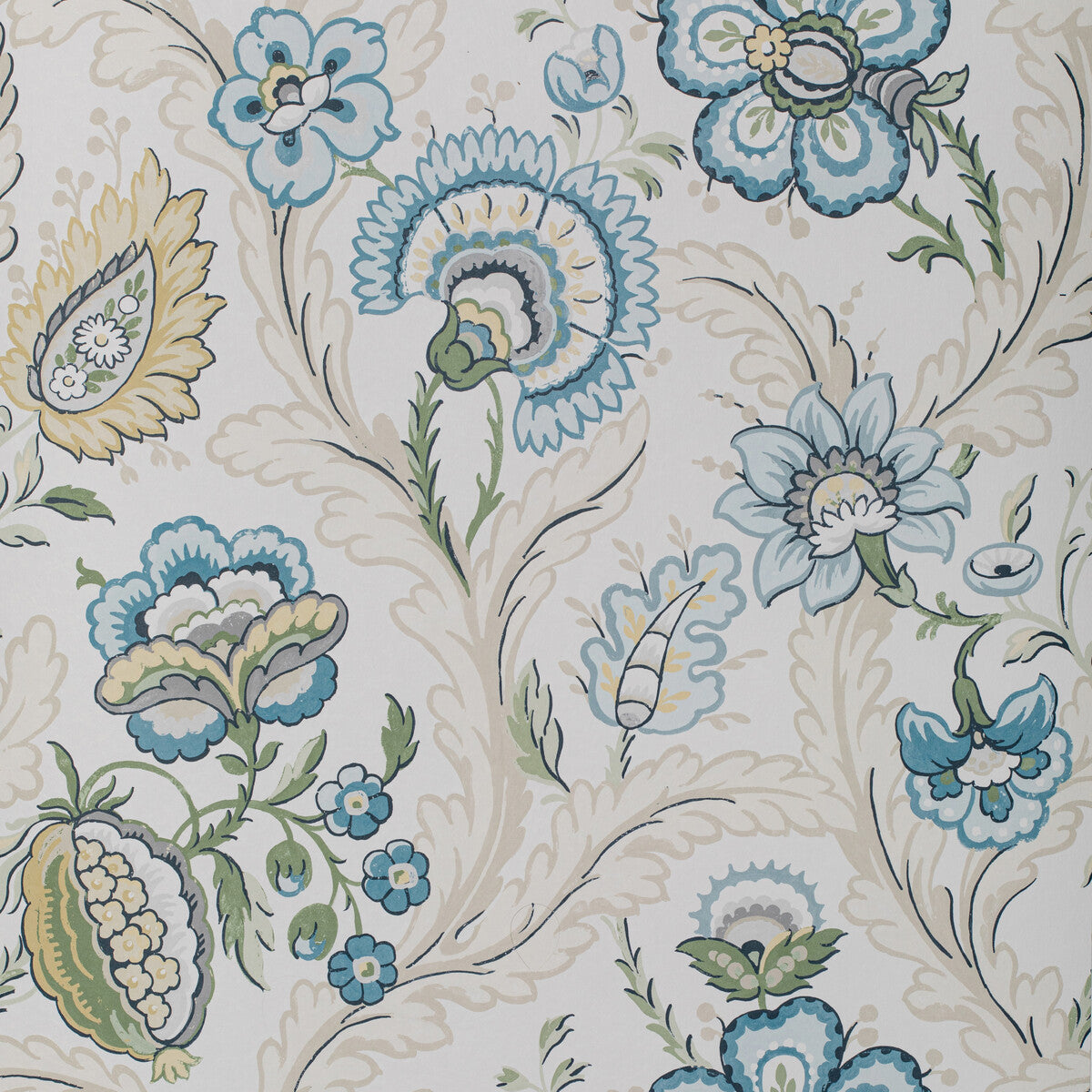 LEE JOFA P2020101.530.0 WIMBERLY PAPER BLUE/SPRING Wallpaper - Eade's Wallpaper