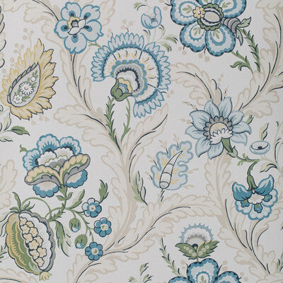 LEE JOFA P2020101.530.0 WIMBERLY PAPER BLUE/SPRING Wallpaper - Eade's Wallpaper