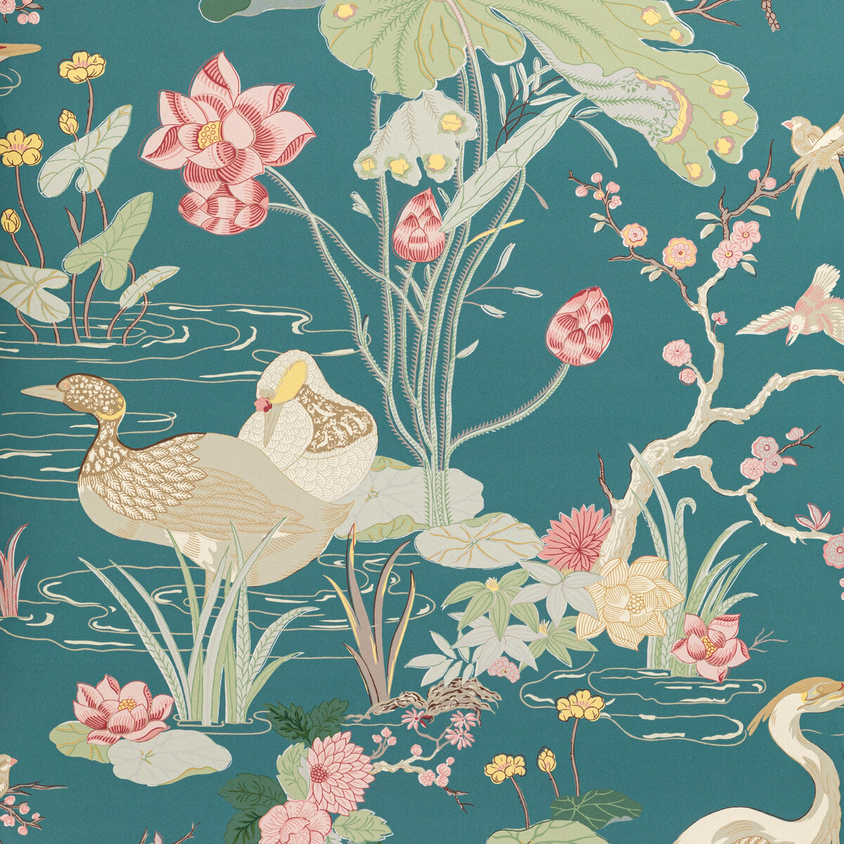 LEE JOFA P2020105.357.0 LUZON PAPER LAGOON Wallpaper - Eade's Wallpaper