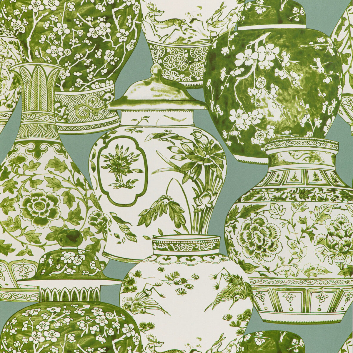 LEE JOFA P2020108.2313.0 PANDAN PAPER MIST/JADE Wallpaper - Eade's Wallpaper
