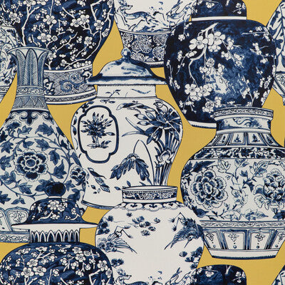 LEE JOFA P2020108.504.0 PANDAN PAPER MAIZE/BLUE Wallpaper - Eade's Wallpaper