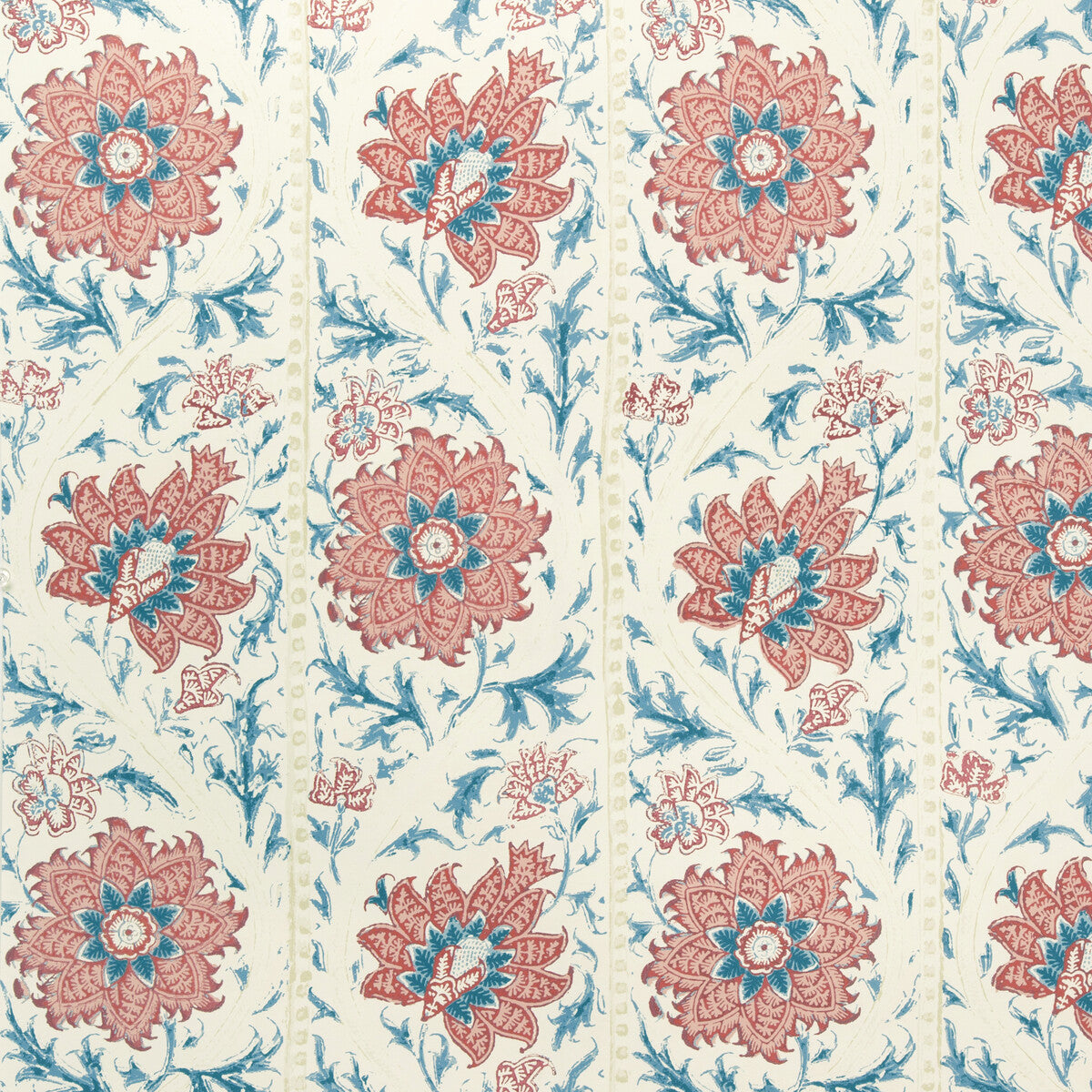 LEE JOFA P2022102.195.0 CALICO VINE WP BLUE RED Wallpaper - Eade's Wallpaper