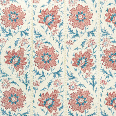 LEE JOFA P2022102.195.0 CALICO VINE WP BLUE RED Wallpaper - Eade's Wallpaper