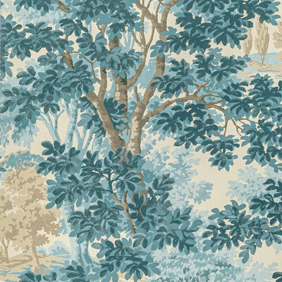 LEE JOFA P2022104.13.0 WOODLAND PAPER AQUA Wallpaper - Eade's Wallpaper