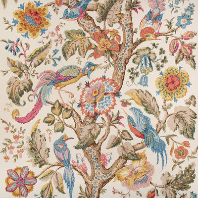 LEE JOFA P2023113.519.0 TREE OF LIFE PNL DENIM/BERRY Wallpaper - Eade's Wallpaper
