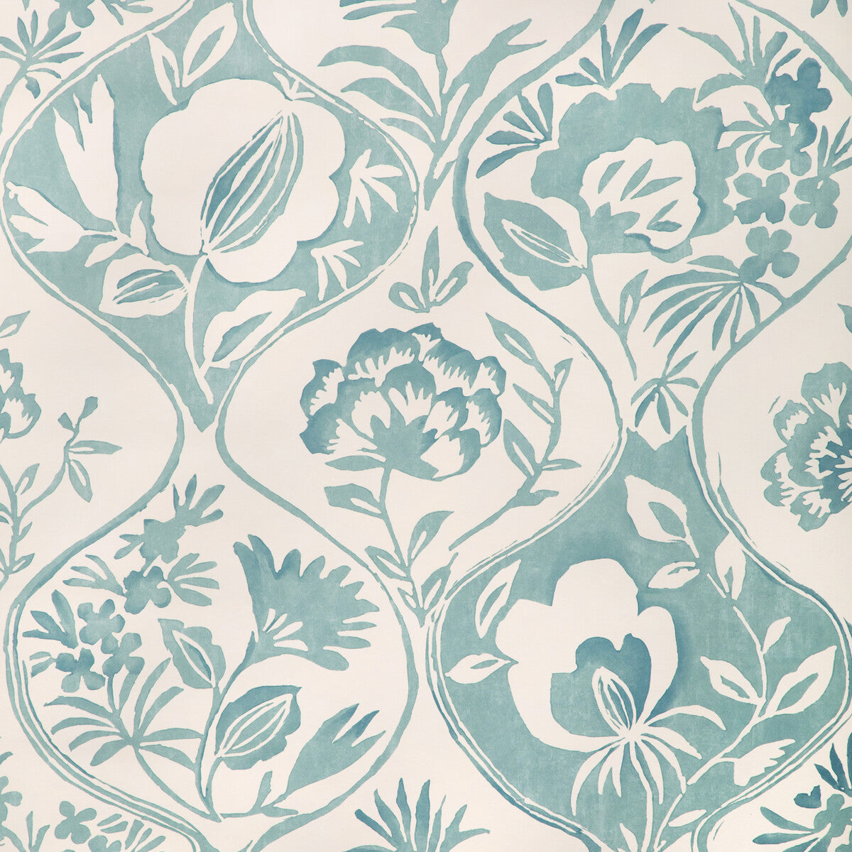LEE JOFA P2023126.13.0 CALATHEA PAPER AQUA Wallpaper - Eade's Wallpaper