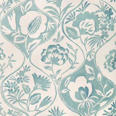 LEE JOFA P2023126.13.0 CALATHEA PAPER AQUA Wallpaper - Eade's Wallpaper