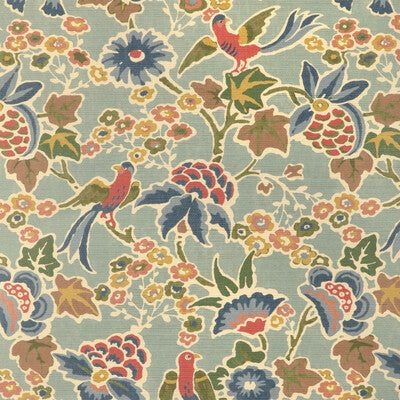 LEE JOFA P2023127.353.0 POSY PAPER AQUA/IVY Wallpaper - Eade's Wallpaper