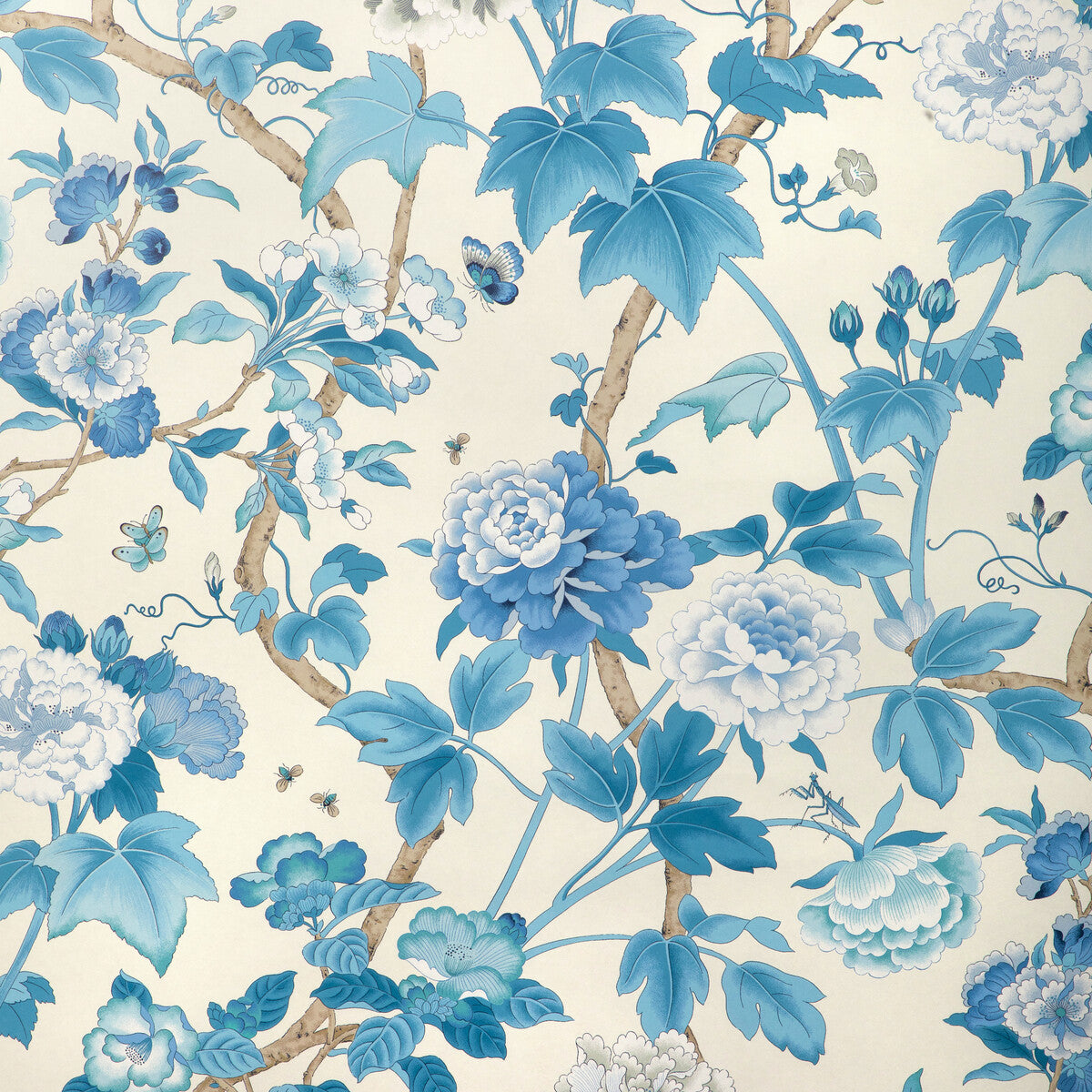 LEE JOFA P2023128.155.0 GARDENIA PAPER DELFT/SKY Wallpaper - Eade's Wallpaper