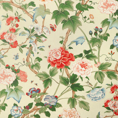 LEE JOFA P2023128.319.0 GARDENIA PAPER RED/GREEN Wallpaper - Eade's Wallpaper