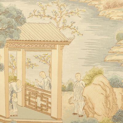 LEE JOFA P2025102.355.0 TARIM RIVER PAPER AQUA Fabric - KINGSLEY WALLCOVERING