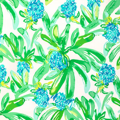 LEE JOFA P2025110.315.0 ISLAND EXOTIC WP BLUE Fabric - LILLY PULITZER III WALLCOVERING