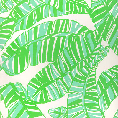 LEE JOFA P2025111.31.0 GO BANANAS WP WHITE/GREEN Fabric - LILLY PULITZER III WALLCOVERING