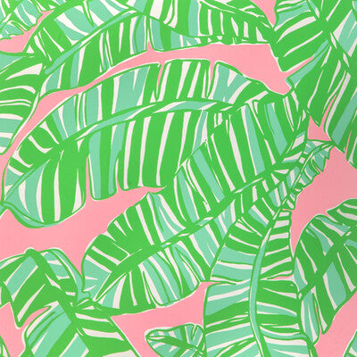 LEE JOFA P2025111.73.0 GO BANANAS WP PINK/GREEN Fabric - LILLY PULITZER III WALLCOVERING