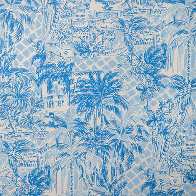 LEE JOFA P2025113.550.0 PALM BEACH WP BLUE/LAPIS Fabric - LILLY PULITZER III WALLCOVERING