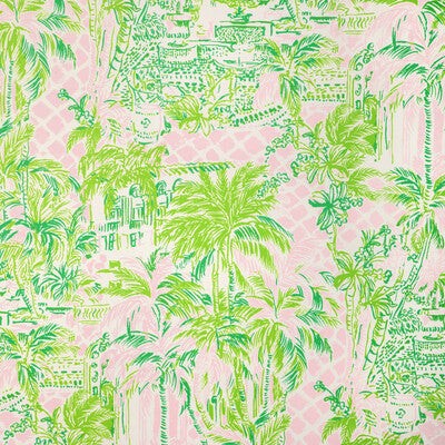 LEE JOFA P2025113.73.0 PALM BEACH WP PINK/GREEN Fabric - LILLY PULITZER III WALLCOVERING