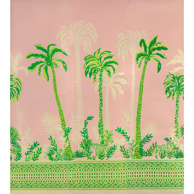 LEE JOFA P2025115.73.0 PALMS WAY MURAL GC PINK Fabric - LILLY PULITZER III WALLCOVERING