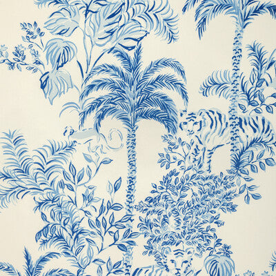 LEE JOFA P2025118.51.0 TIGER QUEEN WP INDIGO Fabric - LILLY PULITZER III WALLCOVERING