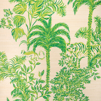LEE JOFA P2025119.1630.0 TIGER QUEEN GC GREEN Fabric - LILLY PULITZER III WALLCOVERING